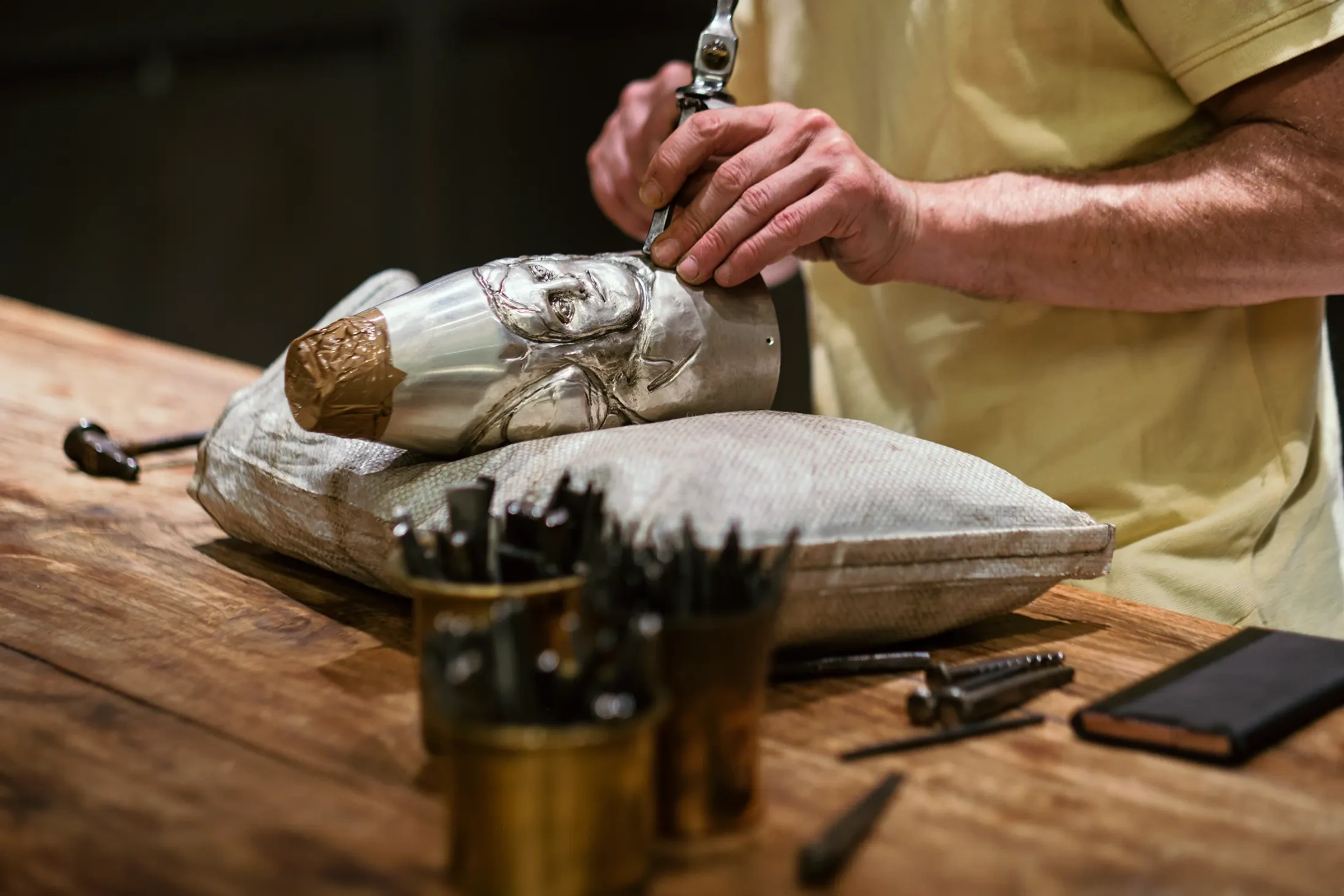 Silver champagne bottle cover